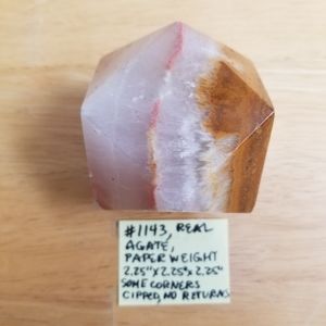 #1143 Rare Collectible Real Agate Paper Weight
